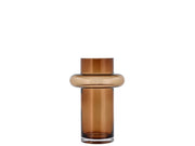 Vase Tube 25 cm Amber Glass
