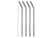 Straw with bend 21.5 cm 4 pcs Smoke Glass