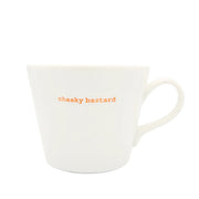 Keith Brymer Jones - Rude Word Range - Standard Ceramic White Mug - cheeky bastard - 350ml - Gift Boxed