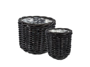 Plant basket Vilda 2 pcs. Black Nature rattan