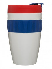 sagaform To go mug, white/blue/red | Hype Design London