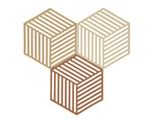 Trivet Hexagon 3 pcs Khaki/Warm sand/Almond