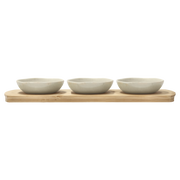 Bamboo tray with 3 bowls Shoku 32 x 10 cm Soft Beige