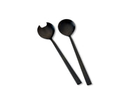 Salad servers black matte fini