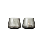 Tealight holder Kusintha 7.5 cm 2 pcs Smoke Glass