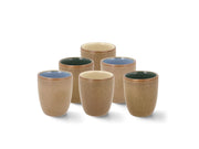 Espresso cup Wood 9cl 6 pcs Wood Asst. Stoneware