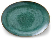 Dish oval 45x34cm black/green