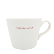 Keith Brymer Jones Haloween Word Range Medium Ceramic White Mug - not today satan (red) - 350ml