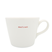 Keith Brymer Jones Word Range Medium Ceramic White Mug - don't ask (red) - 350ml