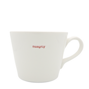 Keith Brymer Jones Rude Word Range Medium Ceramic White Mug - numpty (red) - 350ml