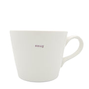 Keith Brymer Jones Word Range Medium Ceramic White Mug - smug (lilac) - 350ml