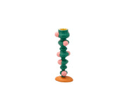 Candlestick with blobs Styles 18 cm Green/Rose Polyresin