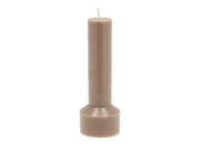 Pillar candle Hvils D7 x 20 cm Taupe Paraffin/Stearin