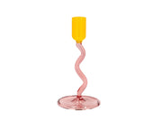 Glass candlestick Vivid 8.5 x 15.3 cm Rose/Yellow
