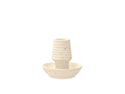 Candlestick Elv 8.5 x 8 cm Offwhite Stoneware