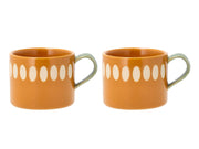 Mug w handle and design Styles 0.2 liter 2 pcs Amber/Green